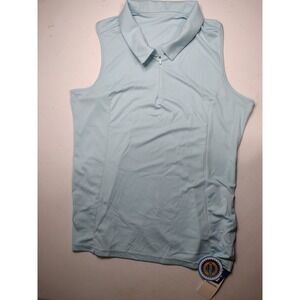 Gradual Womens XL Sleeveless Golf Polo Shirt Light Blue UPF 50+ Racerback